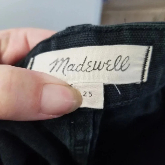 Madewell Black Wide Leg Cropped High Rise Jeans 25 - Picture 3 of 9